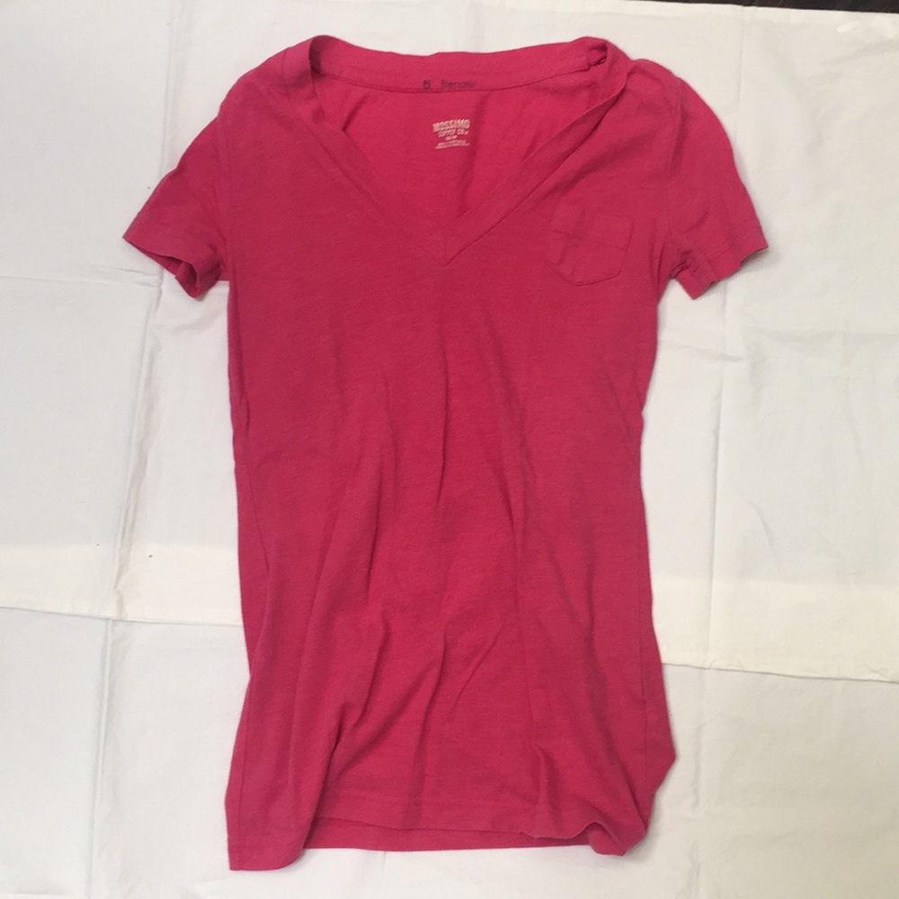 Pink V Neck Tee